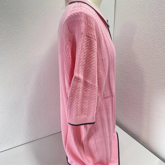 NEW PRESTIGE Men’s Belair Luxury Short Sleeve Knit Polo Shirt Size 4XL Pink - Picture 4 of 9